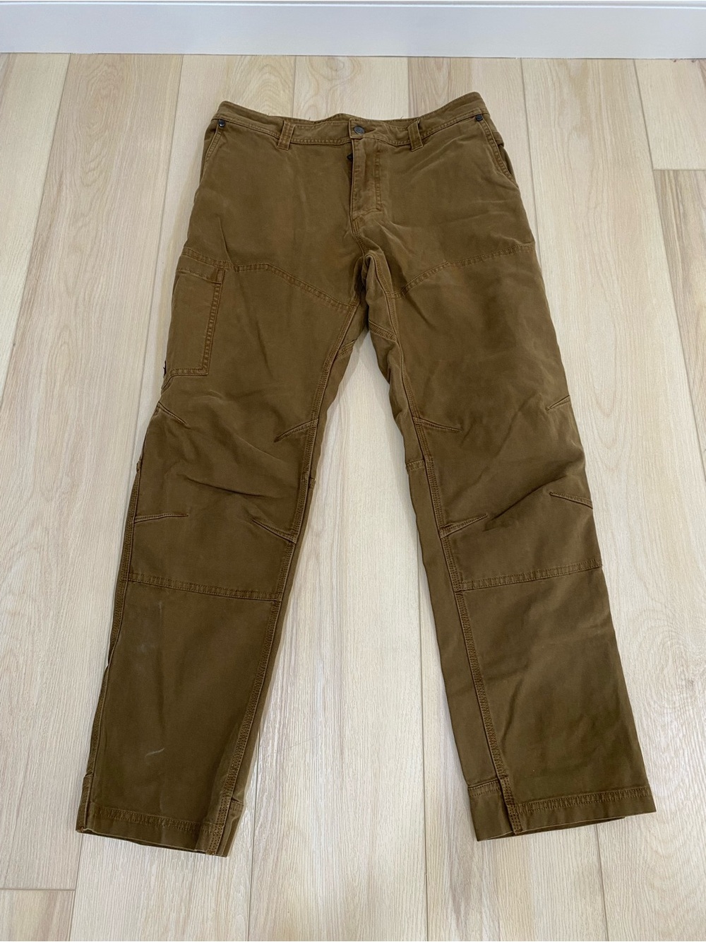 Harley Davidson Pants Mens 34x28 Double Knee Workwear Canvas Jeans Cargo Tan Vtg